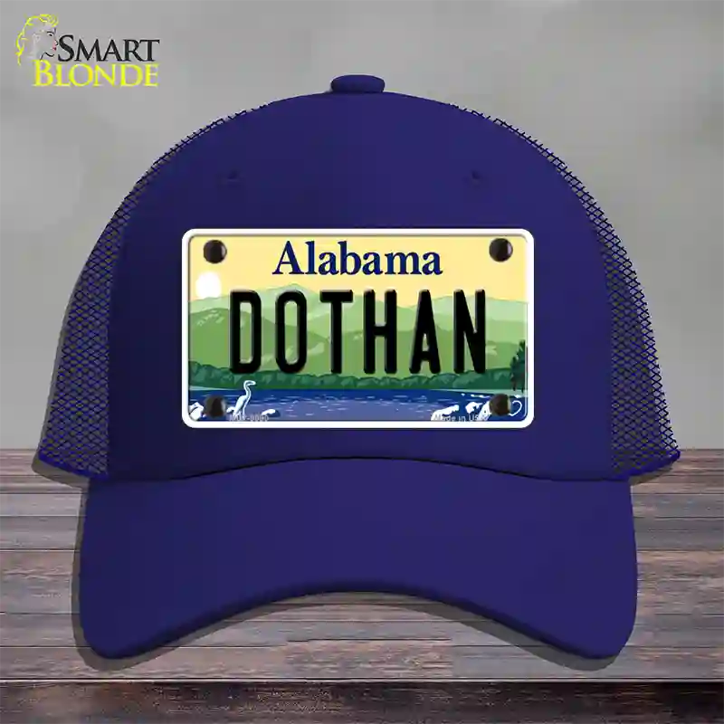 Dothan Alabama Novelty License Plate Hat Mesh / Royal Blue