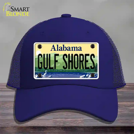 Gulf Shores Alabama Novelty License Plate Hat Mesh / Royal Blue