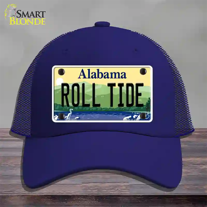 Roll Tide Alabama Novelty License Plate Hat Mesh / Royal Blue