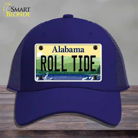 Roll Tide Alabama Novelty License Plate Hat Mesh / Royal Blue