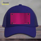 Pink Metallic Solid Novelty License Plate Hat Mesh / Royal Blue