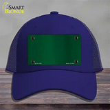 Green Metallic Solid Novelty License Plate Hat Mesh / Royal Blue