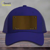 Brown Metallic Solid Novelty License Plate Hat Mesh / Royal Blue