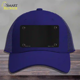 Black Metallic Solid Novelty License Plate Hat Mesh / Royal Blue