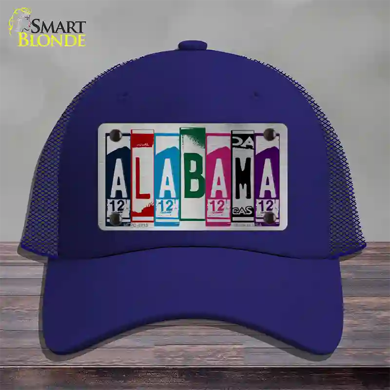 Alabama License Plate Art Novelty License Plate Hat Mesh / Royal Blue