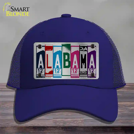 Alabama License Plate Art Novelty License Plate Hat Mesh / Royal Blue