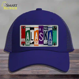 Alaska License Plate Art Novelty License Plate Hat Mesh / Royal Blue