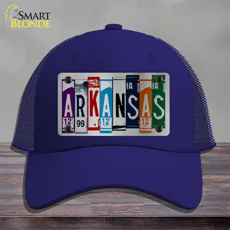 Arkansas License Plate Art Novelty License Plate Hat Mesh / Royal Blue