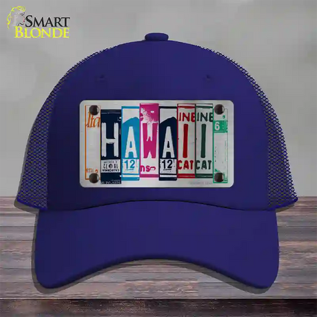 Hawaii License Plate Art Novelty License Plate Hat Mesh / Royal Blue