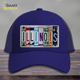 Illinois License Plate Art Novelty License Plate Hat Mesh / Royal Blue