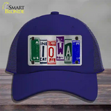 Iowa License Plate Art Novelty License Plate Hat Mesh / Royal Blue