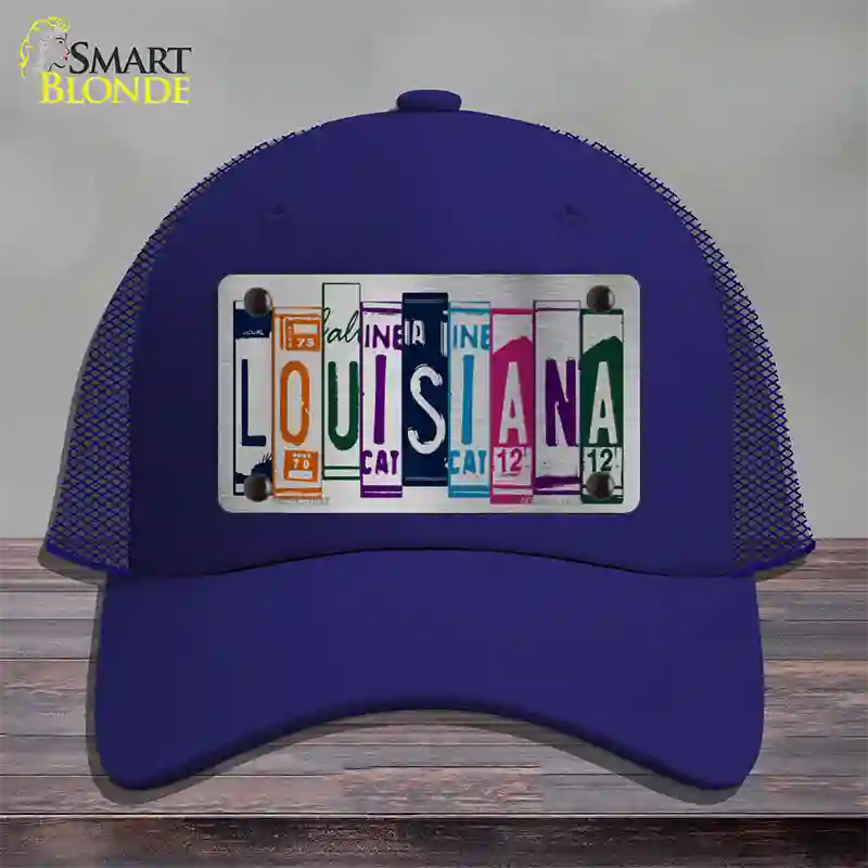 Louisiana License Plate Art Novelty License Plate Hat Mesh / Royal Blue