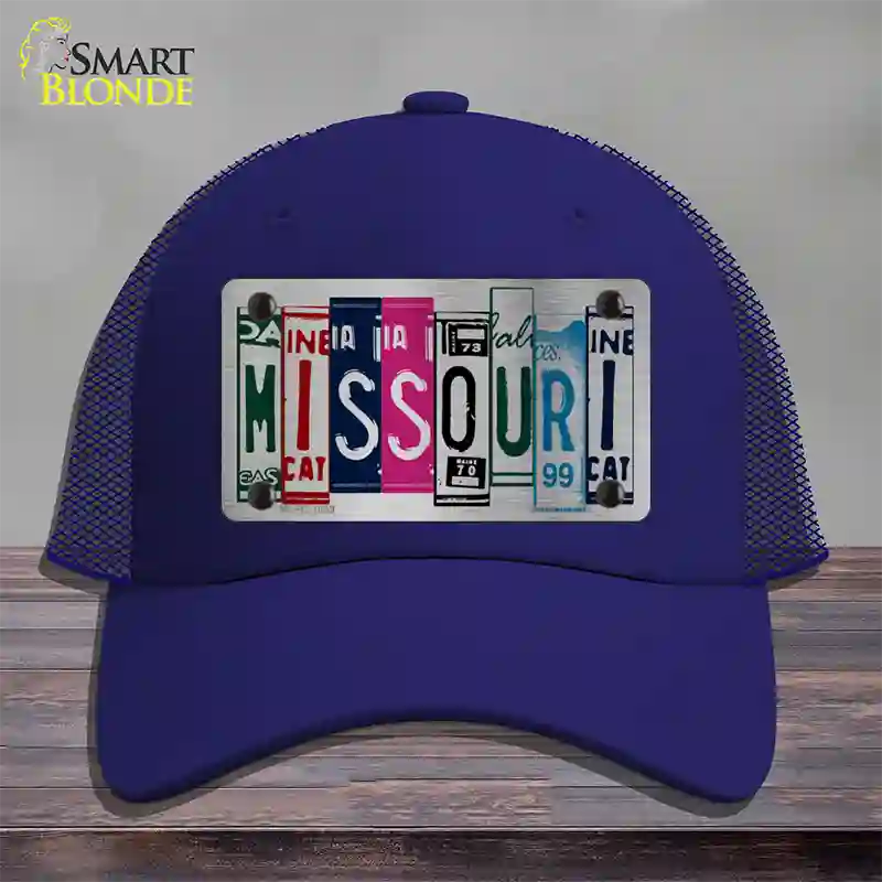 Missouri License Plate Art Novelty License Plate Hat Mesh / Royal Blue