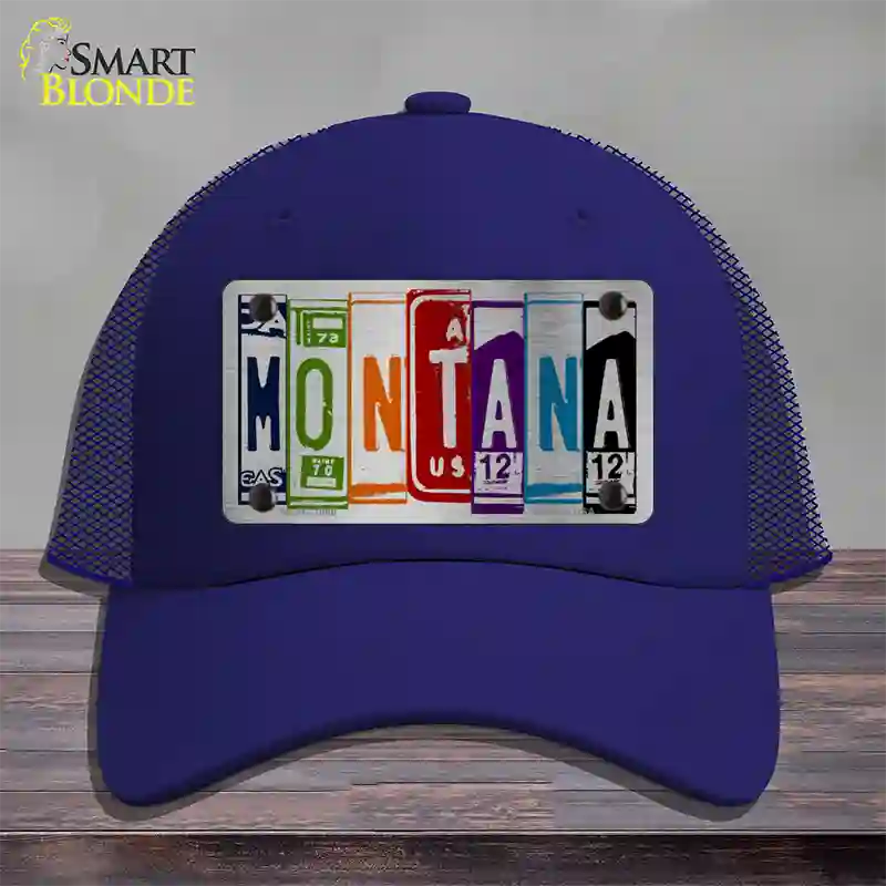 Montana License Plate Art Novelty License Plate Hat Mesh / Royal Blue