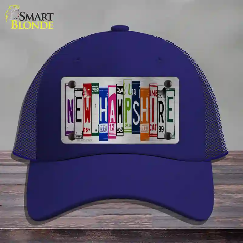 New Hampshire License Plate Art Novelty License Plate Hat Mesh / Royal Blue