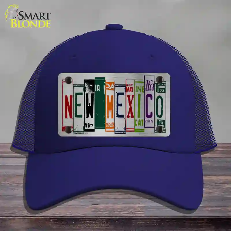 New Mexico License Plate Art Novelty License Plate Hat Mesh / Royal Blue