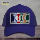 Ohio License Plate Art Novelty License Plate Hat Mesh / Royal Blue