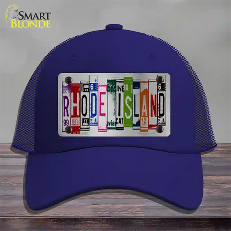 Rhode Island License Plate Art Novelty License Plate Hat Mesh / Royal Blue