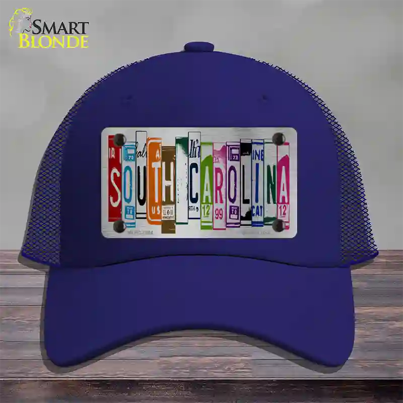 South Carolina License Plate Art Novelty License Plate Hat Mesh / Royal Blue