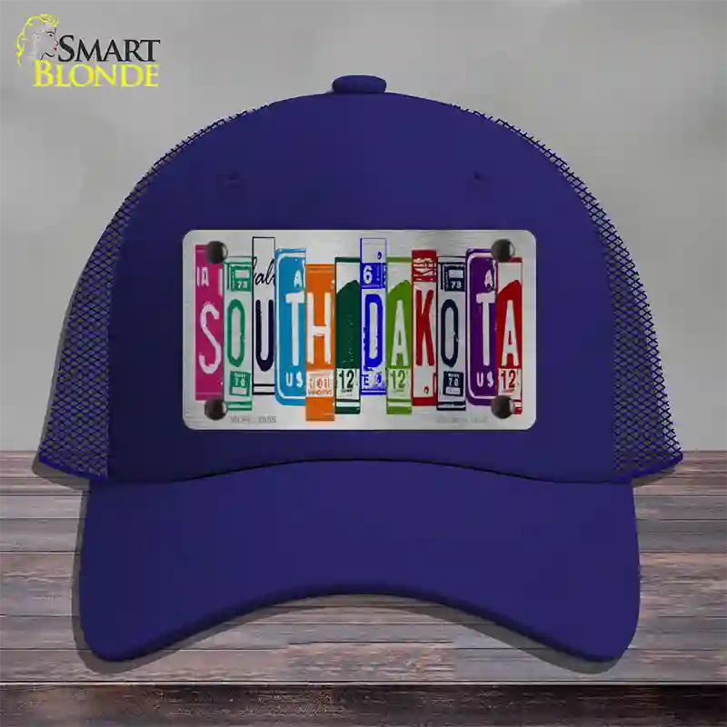 South Dakota License Plate Art Novelty License Plate Hat Mesh / Royal Blue