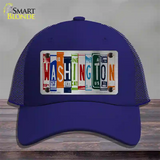 Washington License Plate Art Novelty License Plate Hat Mesh / Royal Blue