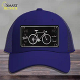 Bike Black Brushed Chrome Novelty License Plate Hat Mesh / Royal Blue