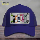 Venice License Plate Art Brushed Chrome Novelty License Plate Hat Tag Mesh / Royal Blue