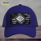 Arkansas Carbon Fiber Novelty License Plate Hat Mesh / Royal Blue