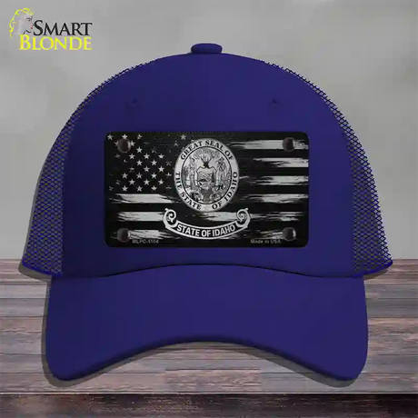 Idaho Carbon Fiber Novelty License Plate Hat Mesh / Royal Blue