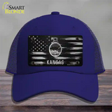 Kansas Carbon Fiber Novelty License Plate Hat Mesh / Royal Blue