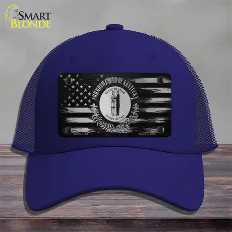 Kentucky Carbon Fiber Novelty License Plate Hat Mesh / Royal Blue