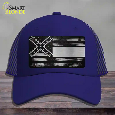 Mississippi Carbon Fiber Novelty License Plate Hat Mesh / Royal Blue