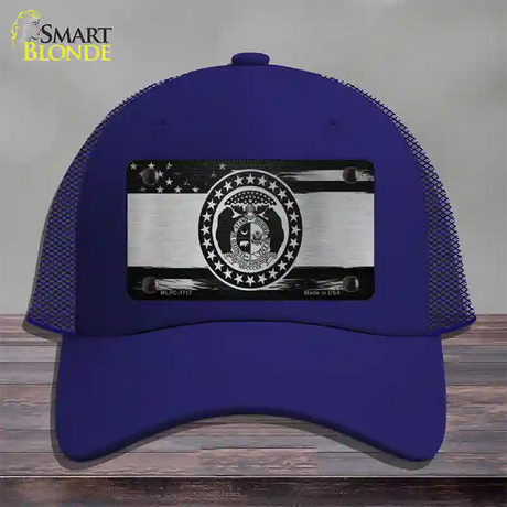 Missouri Carbon Fiber Novelty License Plate Hat Mesh / Royal Blue