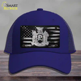 New York Carbon Fiber Novelty License Plate Hat Mesh / Royal Blue