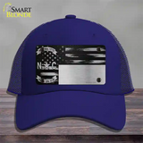 North Carolina Carbon Fiber Novelty License Plate Hat Mesh / Royal Blue