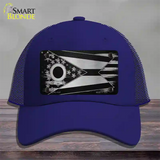 Ohio Carbon Fiber Novelty License Plate Hat Mesh / Royal Blue