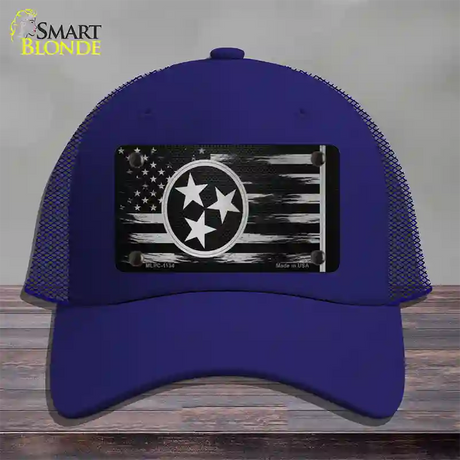 Tennessee Carbon Fiber Novelty License Plate Hat Mesh / Royal Blue