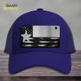 Texas Carbon Fiber Novelty License Plate Hat Mesh / Royal Blue