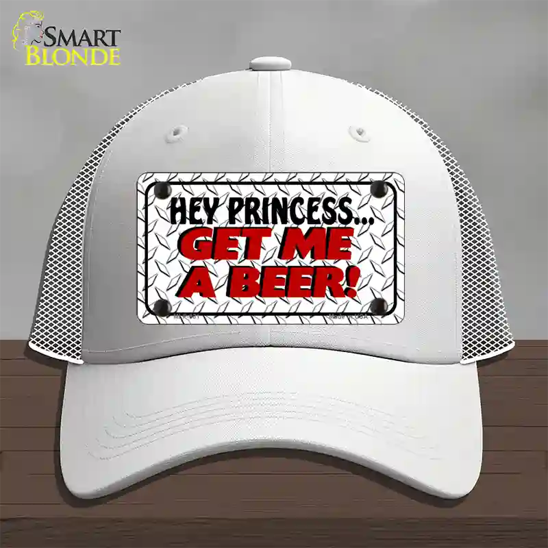 Get Me a Beer Novelty License Plate Hat Mesh / White