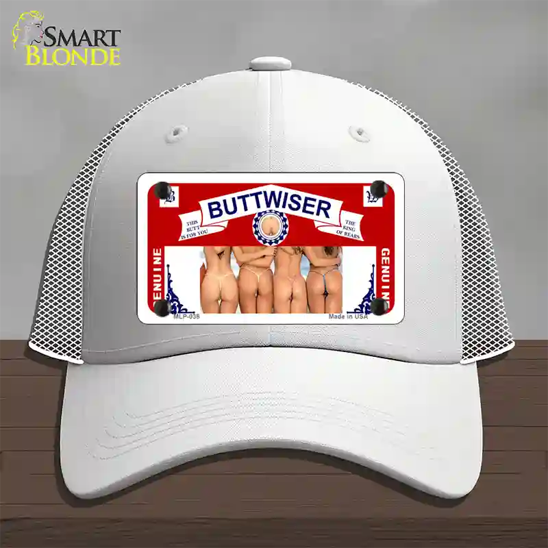 Buttwiser Beer Girls Novelty License Plate Hat Mesh / White