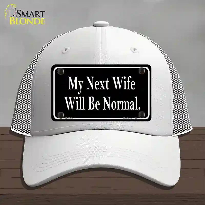 My Next Wife Novelty License Plate Hat Mesh / White