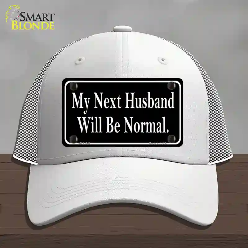 My Next Husband NoveltyNovelty License Plate Hat Mesh / White