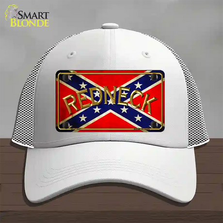 Redneck Confederate Flag Novelty License Plate Hat Mesh / White