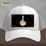 Middle Finger Novelty License Plate Hat Mesh / White