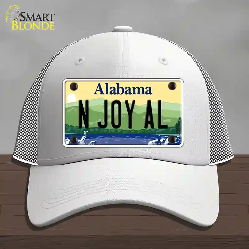 N Joy AL Alabama Novelty License Plate Hat Mesh / White