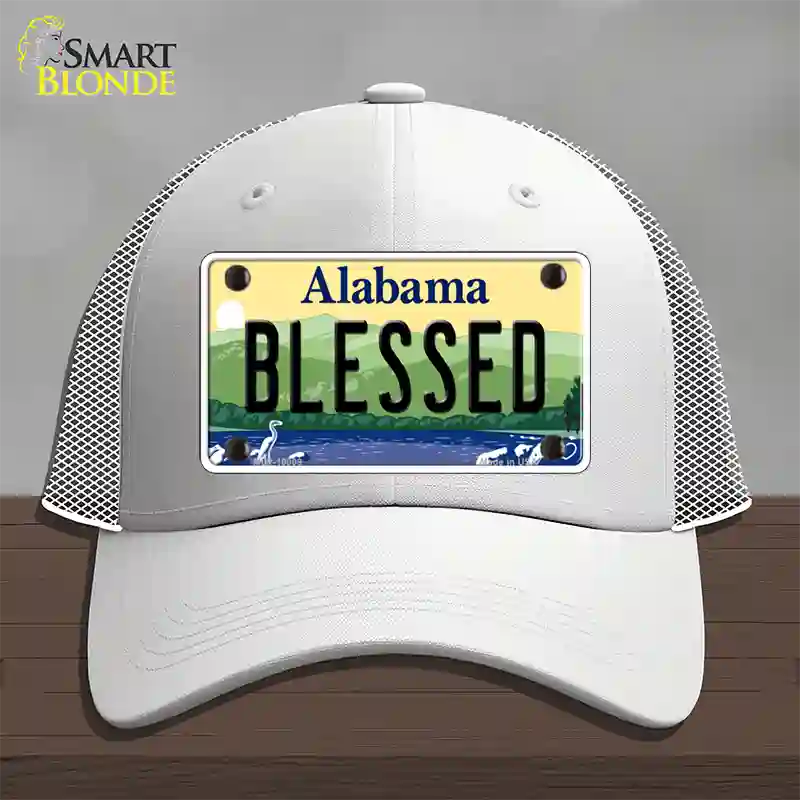 Blessed Alabama Novelty License Plate Hat Mesh / White