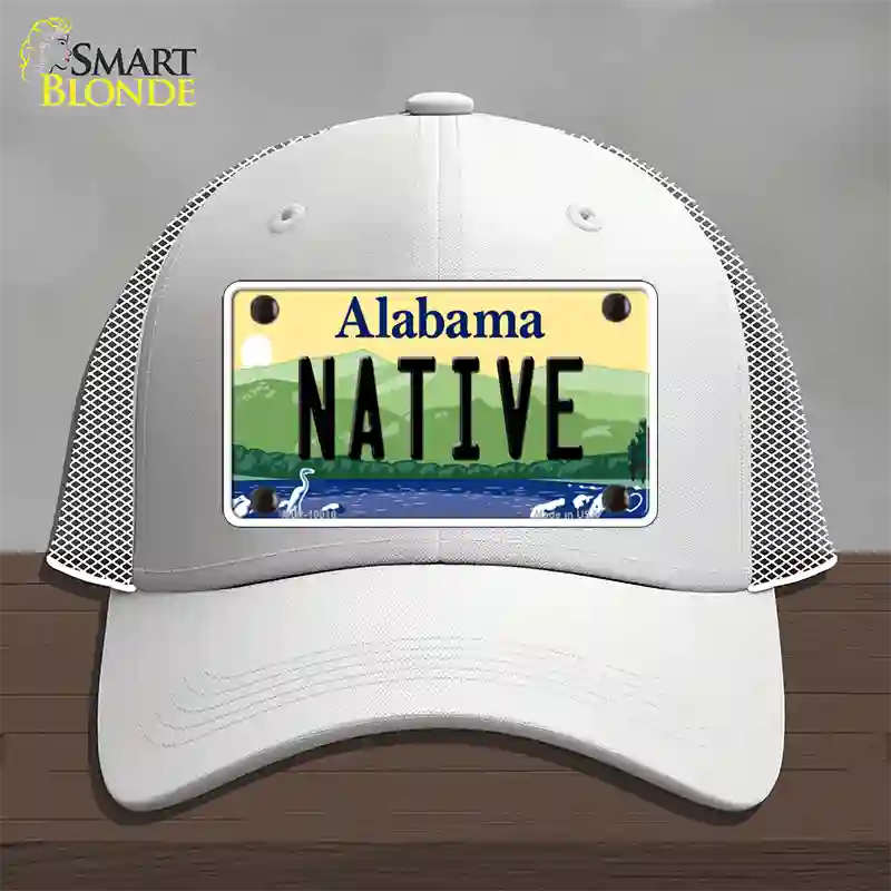 Native Alabama Novelty License Plate Hat Mesh / White