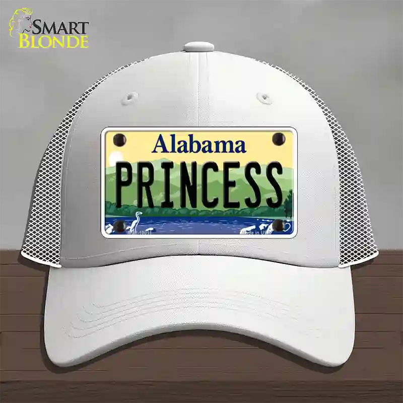 Princess Alabama Novelty License Plate Hat Mesh / White