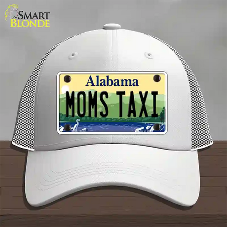 Moms Taxi Alabama Novelty License Plate Hat Mesh / White