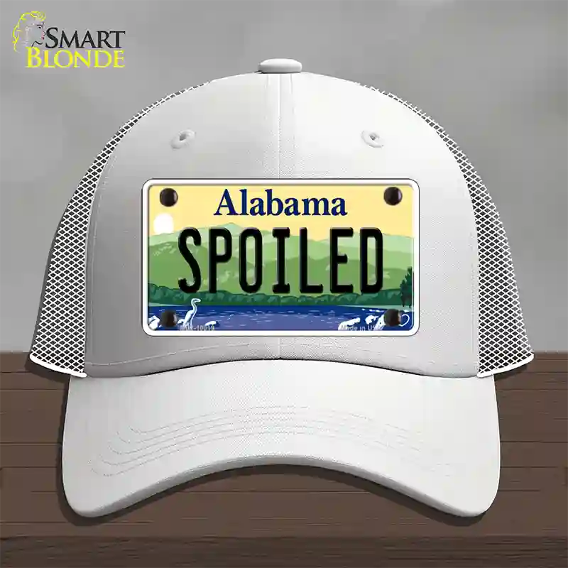 Spoiled Alabama Novelty License Plate Hat Mesh / White